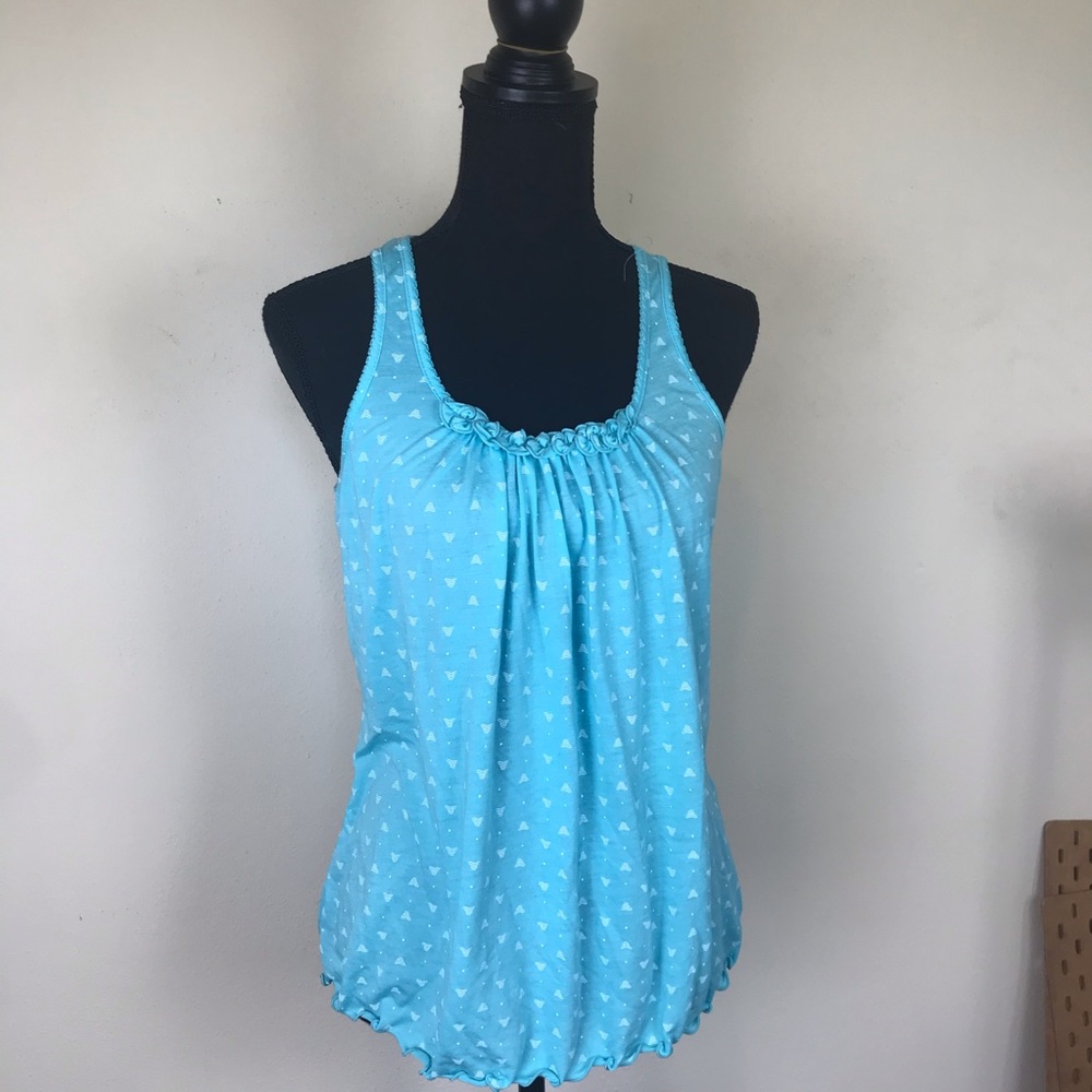 3/$15 Jaclyn Initimated Blue Pajama Tank M